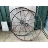 Pair of Large Iron Wheels - 132cm Diameter