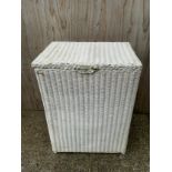 White Painted Loom Laundry Basket