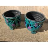 Pair of Painted Metal Planters