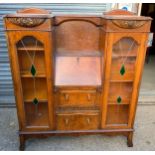 Oak Glazed Bureau - with Keys