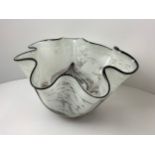 Large Art Glass Handkerchief Vase - 30cm Diameter