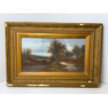 Gilt Framed Signed Picture - Visible Picture 45cm x 25cm