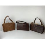 3x 1940s Skin Handbags