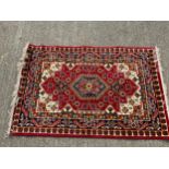 Patterned Rug - Red Ground - 150cm x 100cm