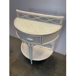 Painted Wicker Demilune Table