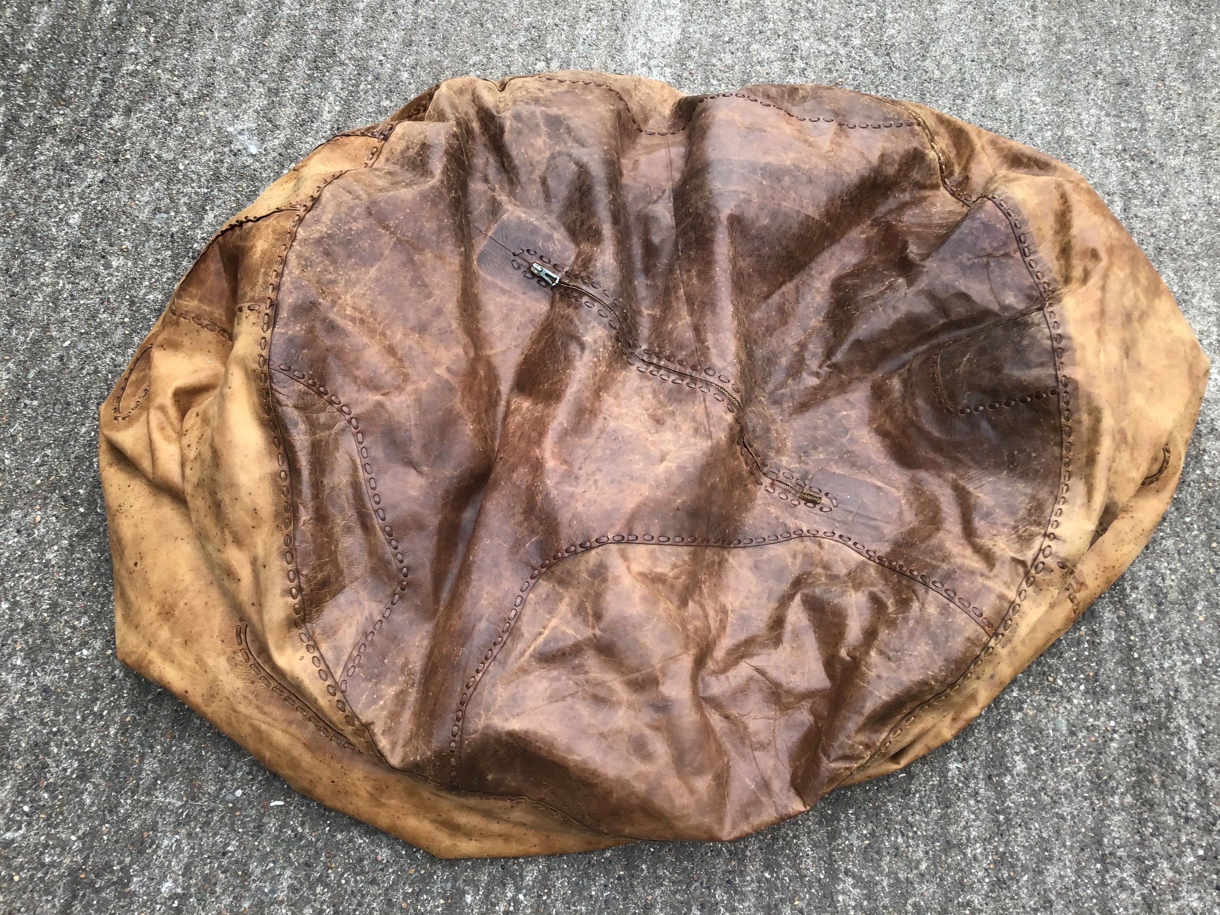 Large Leather Bean Bag - Image 2 of 2