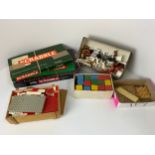 2x Scrabble Games, Farm Set and Vintage Wooden Bricks etc