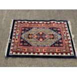 Patterned Rug - Blue Ground - 150cm x 100cm