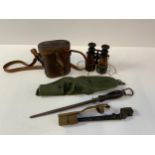 Bayonet, Sharpening Steel and Military Binoculars etc