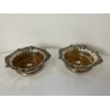 Pair of Georgian/Victorian Crested Silver Plated Ware Wine Coasters 18cm Diameter