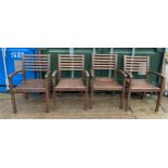 4x Wooden Garden Chairs