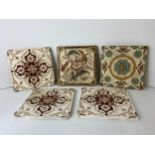 5x Old Victorian Tiles including Minton