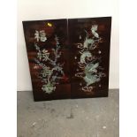 Pair of Oriental Inlaid Wall Hangings