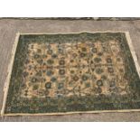 Large Patterned Rug - Green Ground - 230cm x 160cm