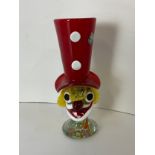 Murano Art Glass Clown with Original Label - 20cm High