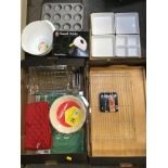 Kitchenalia - Tray, Oven Gloves, Mixing Bowl, Glass Chopping Boards and Russell Hob Hand Mixer etc