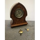 Oak Mantel Clock with Pendulum and Key - Heard Striking