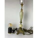 Brass/Onyx Table Lamp and One Other