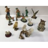 Ornaments - Owls, Parrots, Swans, Eagle, Statue of Liberty and Doves etc
