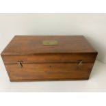 Mahogany Standard Troy Weights Box with Brass Plaque and Handles - NB: No Weights