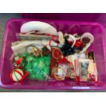 Plastic Box and Contents - Christmas Craft etc