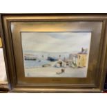 Framed Watercolour - Newlyn Harbour - Visible Picture 35cm x 25cm