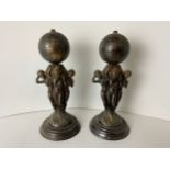 Pair of Metal Figurines - 28cm High
