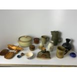 Studio Pottery Pieces, Treen Bowls and Whale etc