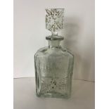 Antique Heavy Engraved Decanter