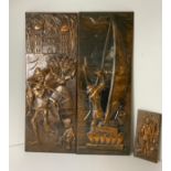 Beaten Copper Panels - Oriental Scenes