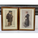 2x Framed Vanity Fair Prints 1879 Disraeli and Secretary, 1897 Henry Dickens