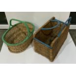2x 1950s Shopping Baskets with Plastic Decoration