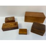 5x Wooden Decorative Boxes