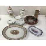 Ceramics, Meat Plate, Jug, Coffee Pot and Vase etc - to include Evesham and Royal Worcester