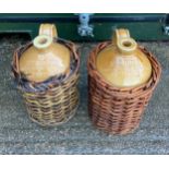 Pair of Stoneware Jars in Baskets