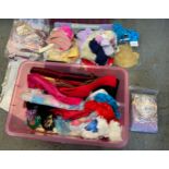 Plastic Box and Contents - Quilting Pieces etc