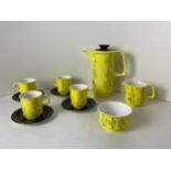 Vintage Crown Devon Fieldings Yellow Coffee Set