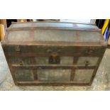 Oak Bound Domed Top Zinc Covered Travel Chest