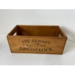 Wooden Box - Gin O'Clock - 28 cm