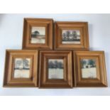 Pine Framed Miniature Oil Paintings