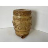 Early 19th Century Doulton & Co Lambeth 1 Gallon Salt Glazed Stoneware Decorated Gin Barrel - 27cm