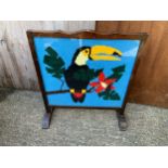 Embroidered Fire Screen - Toucan