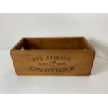 Wooden Box - Gin O'Clock - 25cm
