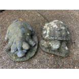 2x Garden Ornaments - Tortoise and Pig