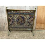 Brass Stained Glass Fire Screen