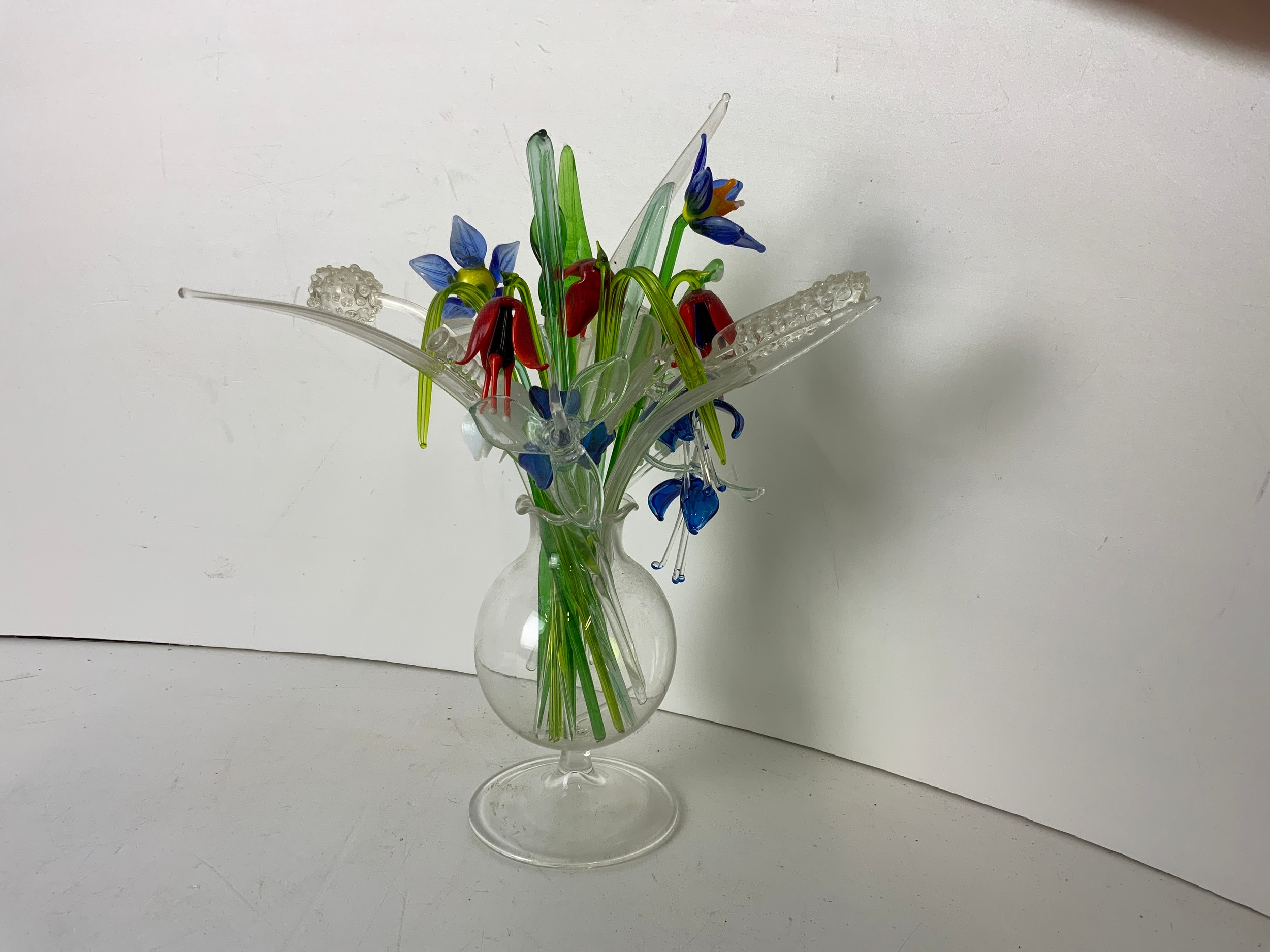 Selection of Murano Glass Flowers and Vase