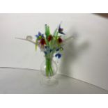 Selection of Murano Glass Flowers and Vase