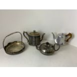 Platedware and Picquot Ware Tea/Coffee Pots, Plated Ware Dish