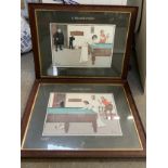 Pair of Framed Thackeray Prints - A Billiard Match 1902