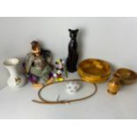 Collectables - Treen, String Puppet and Trinket Box etc